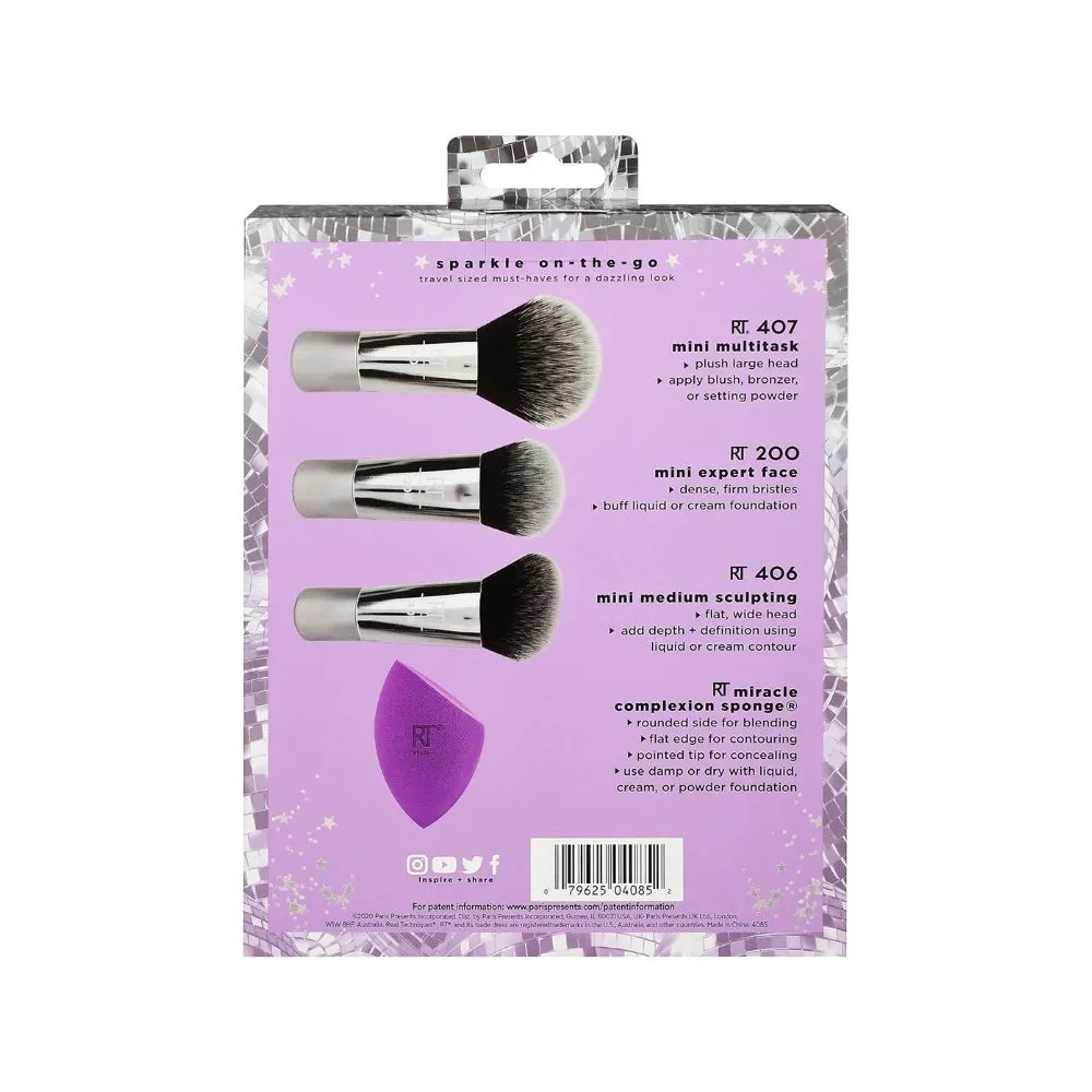 Real Techniques Sparkles On The Go Limited Edition Brush Set - Back look Real Techniques Sparkles On The Go Limited Edition Brush Set - Back look