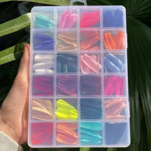 576 Pieces Colorful Fake Nails Box Colorful