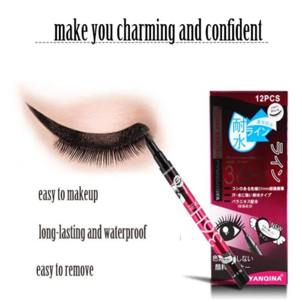 Professional 36H Waterproof EyeLiner Marker Black