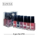 Sunisa 6 Pcs Peel off Nail Polish - Setting B