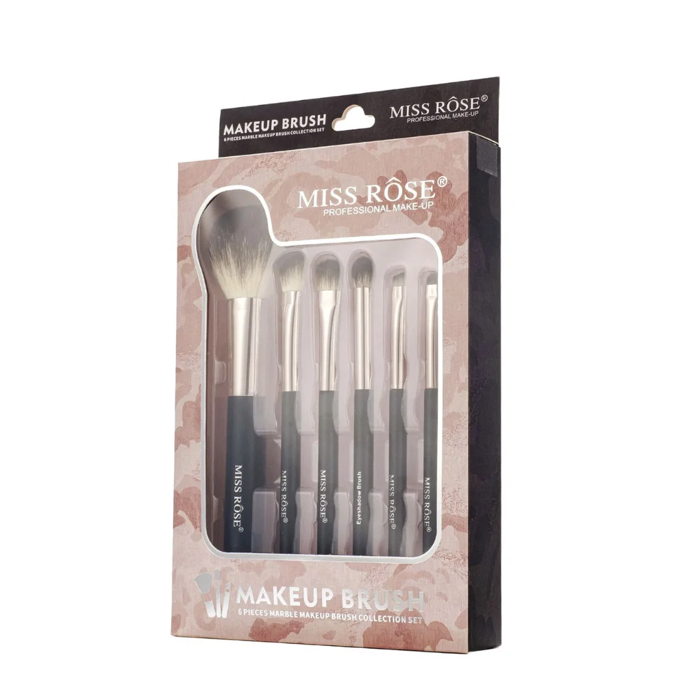 MISS ROSE 6-Piece Marble Makeup Brush Collection