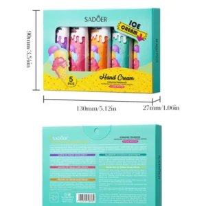 Sadoer 5pcs Ice Cream Hydrating Fragrance Hand Cream