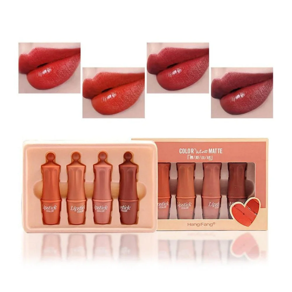 Hengfang Velvet Matte 4 Pcs Lipstick Set