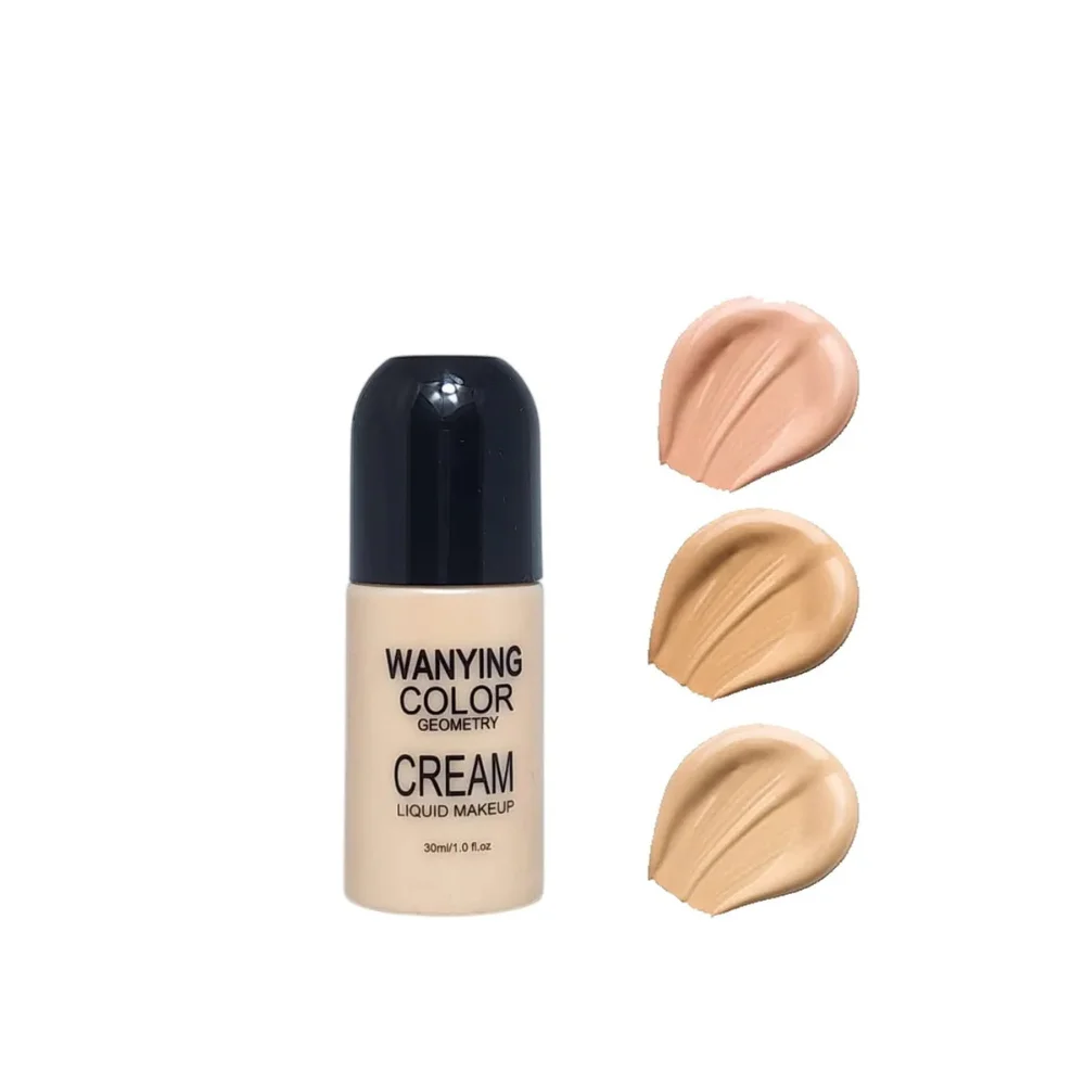 WANYING Color Geometry Cream Liquid Foundation – 30ml (Long-Wear & Smooth Finish)