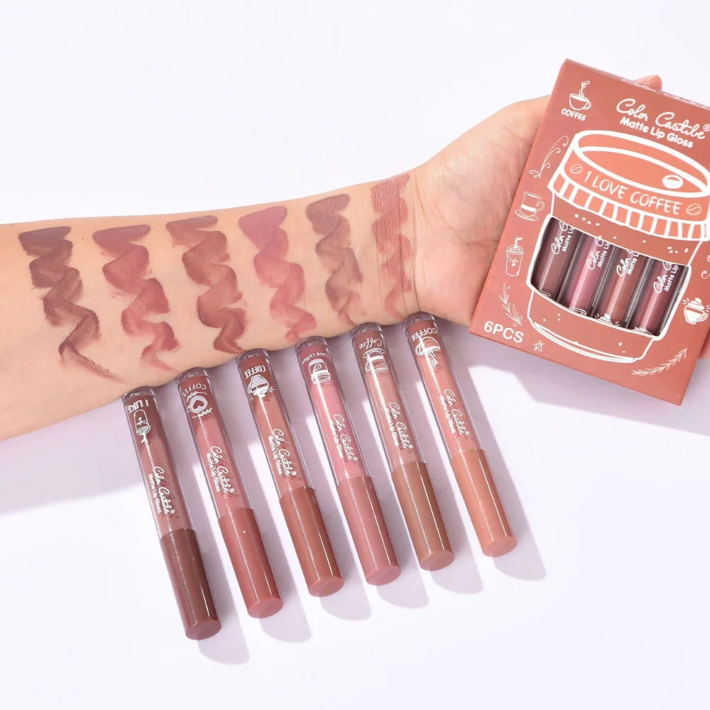 Color Castle Matte Coffee Lip Gloss Set – 6 Pieces