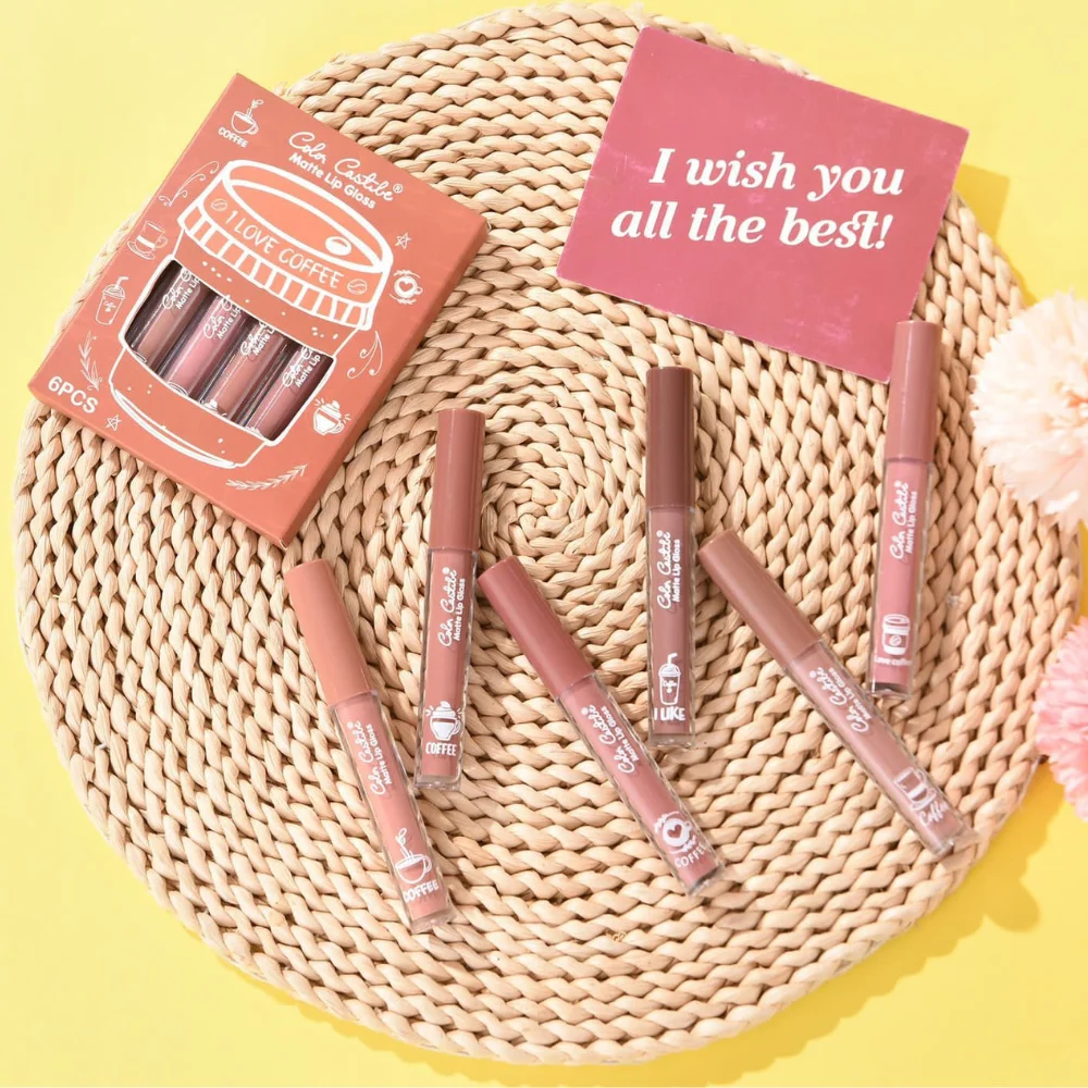 Color Castle Matte Coffee Lip Gloss Set – 6 Pieces