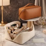 Premium Portable Large Profal Cosmetic Storage Leather Bag - First image 1