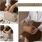 Premium Portable Large Profal Cosmetic Storage Leather Bag - Info 1