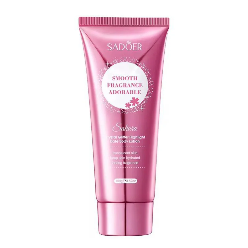 Sadoer Cherry Blossom Whitening Anti Wrinkle Vegan Herbal Scent Hydrating Moisturizing Body Lotion Highlighter Smooth Skin