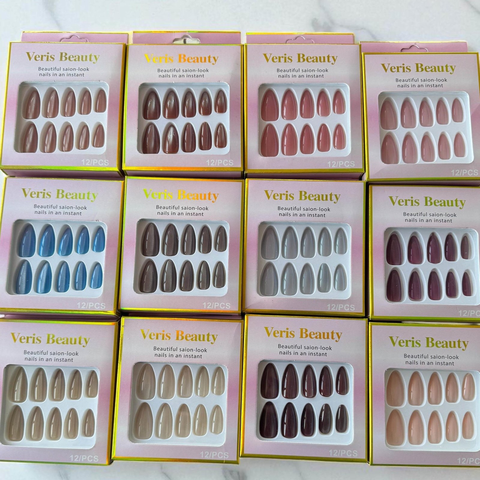 “Variety Color” Professional Press-On Nail Collection 1*12pcs